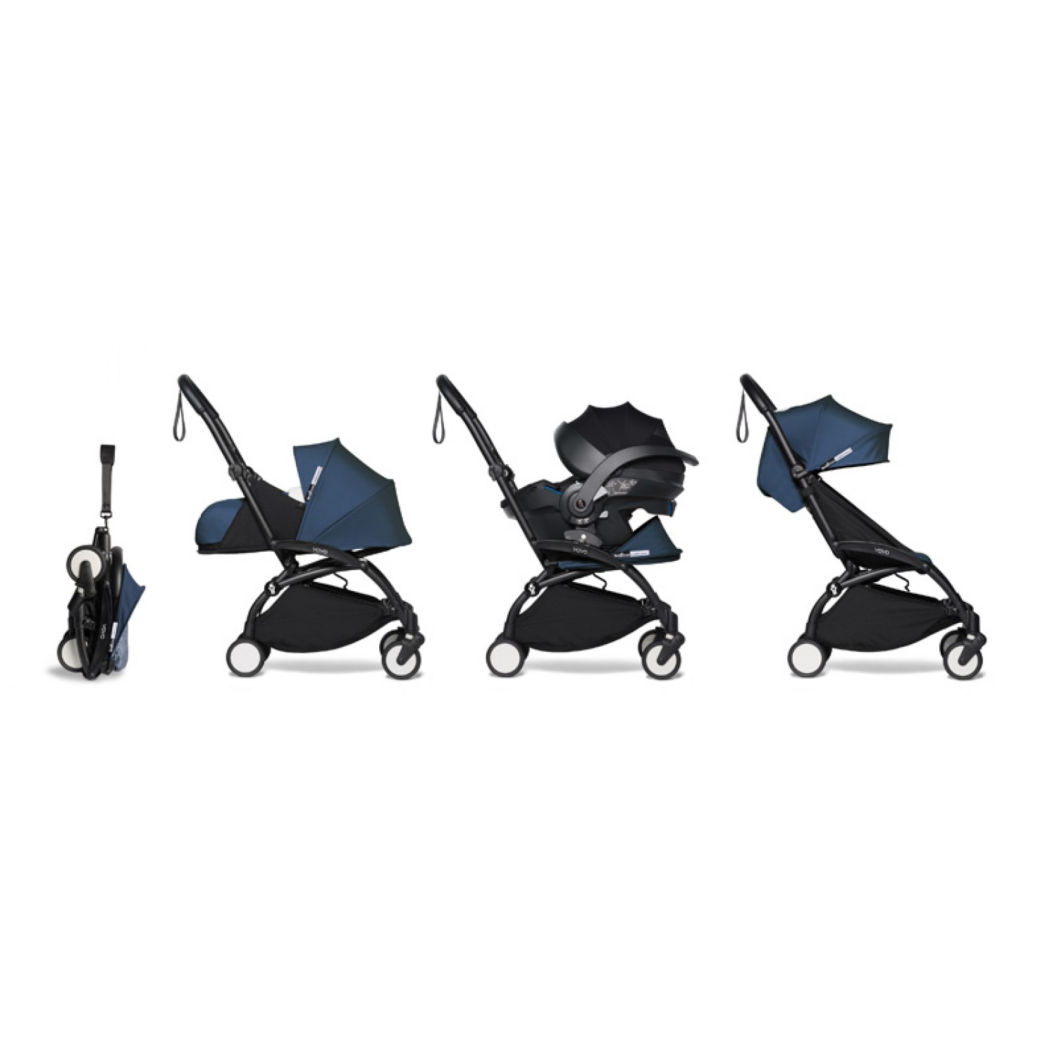 All-in-one BABYZEN stroller YOYO2 0+, car seat and 6+ |  Black Chassis Air France